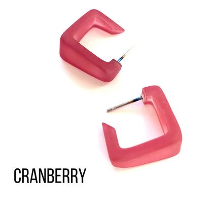 Bermuda Hoop Earrings Cranberry Bermuda Hoops by Leetie Lovendale | Fleurcouture