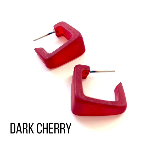 Bermuda Hoop Earrings Dark Cherry Bermuda Hoops by Leetie Lovendale | Fleurcouture