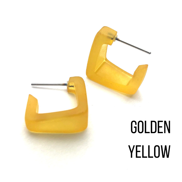 Bermuda Hoop Earrings Golden Yellow Bermuda Hoops by Leetie Lovendale | Fleurcouture