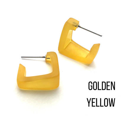 Bermuda Hoop Earrings Golden Yellow Bermuda Hoops by Leetie Lovendale | Fleurcouture