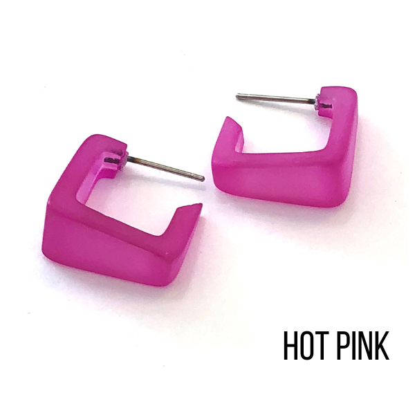 Bermuda Hoop Earrings Hot Pink Bermuda Hoops by Leetie Lovendale | Fleurcouture