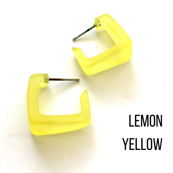 Bermuda Hoop Earrings Lemon Bermuda Hoops by Leetie Lovendale | Fleurcouture