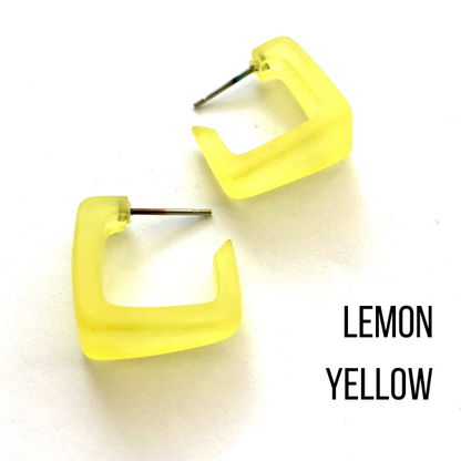 Bermuda Hoop Earrings Lemon Bermuda Hoops by Leetie Lovendale | Fleurcouture