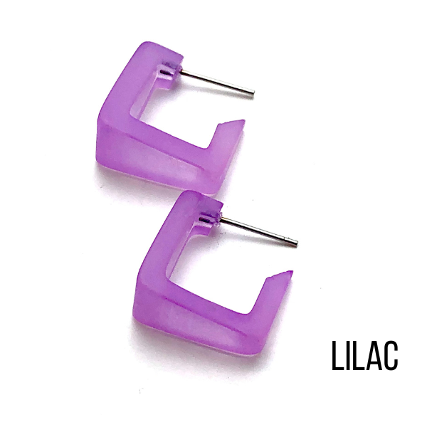 Bermuda Hoop Earrings Lilac Bermuda Hoops by Leetie Lovendale | Fleurcouture