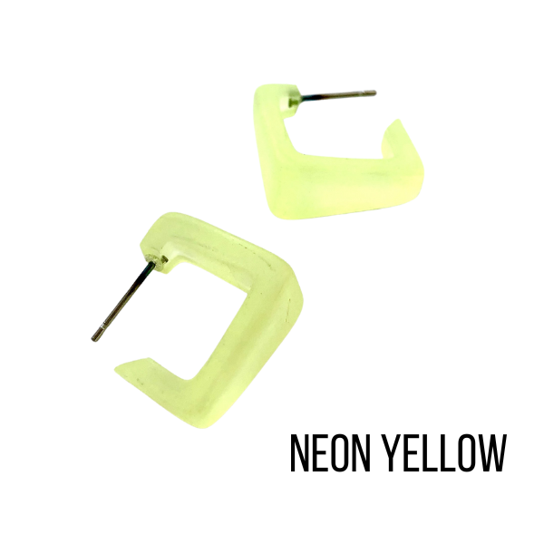 Bermuda Hoop Earrings Neon Yellow Bermuda Hoops by Leetie Lovendale | Fleurcouture