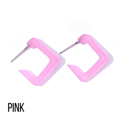 Bermuda Hoop Earrings Pink Bermuda Hoops by Leetie Lovendale | Fleurcouture