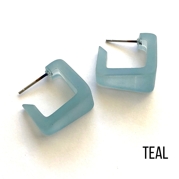 Bermuda Hoop Earrings Teal Bermuda Hoops by Leetie Lovendale | Fleurcouture