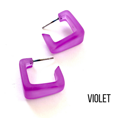 Bermuda Hoop Earrings Violet Bermuda Hoops by Leetie Lovendale | Fleurcouture