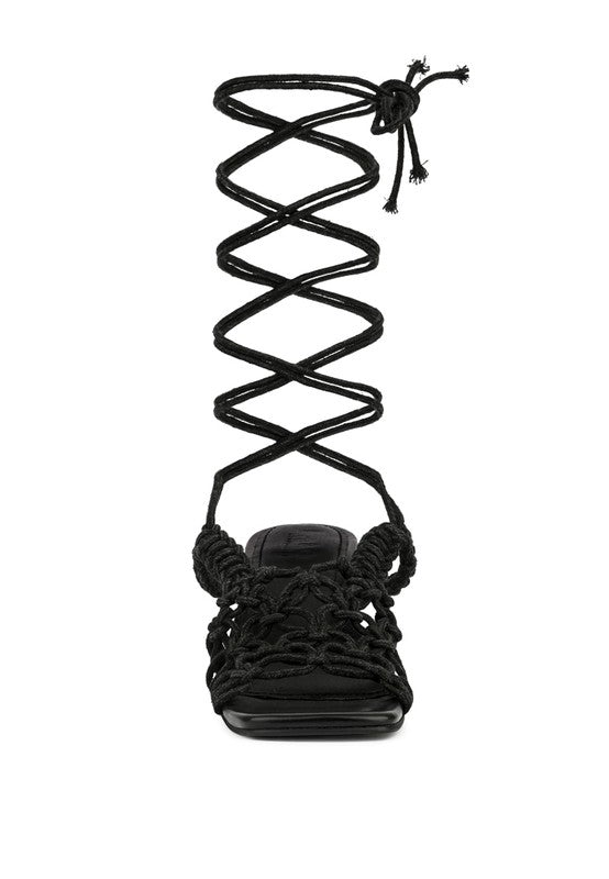 BEROE Braided Handcrafted Lace Up Sandal by Rag Company | Fleurcouture