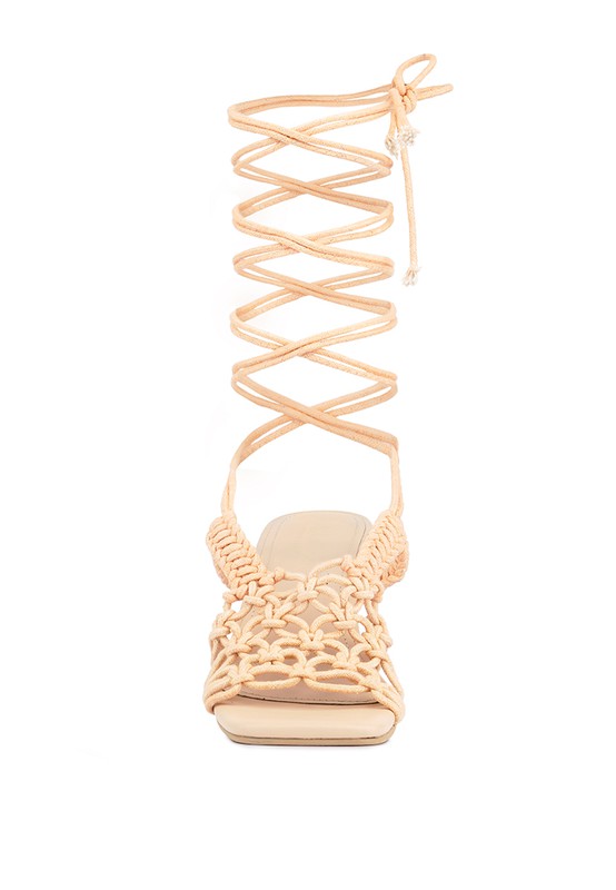 BEROE Braided Handcrafted Lace Up Sandal by Rag Company | Fleurcouture