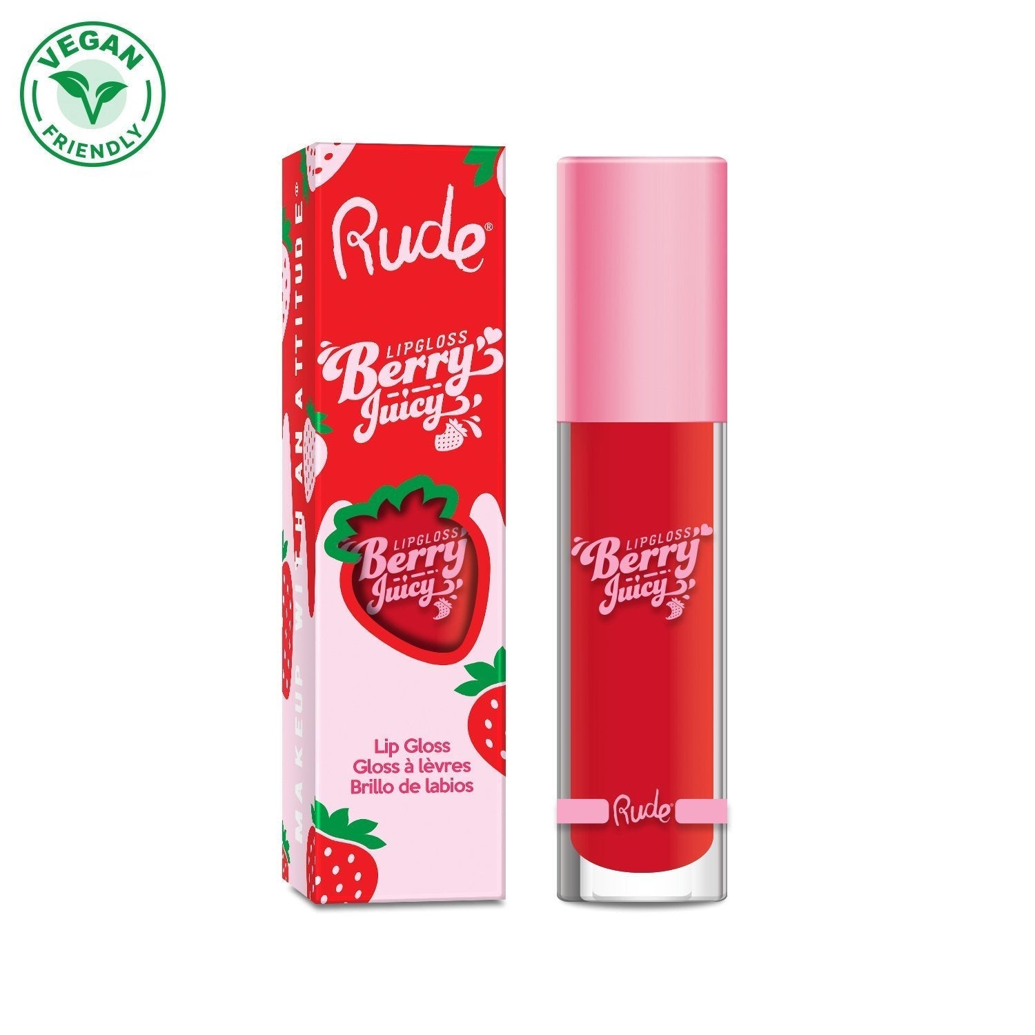 Berry Juicy Lip Gloss Code Red Lip Gloss by Rude Cosmetics | Fleurcouture