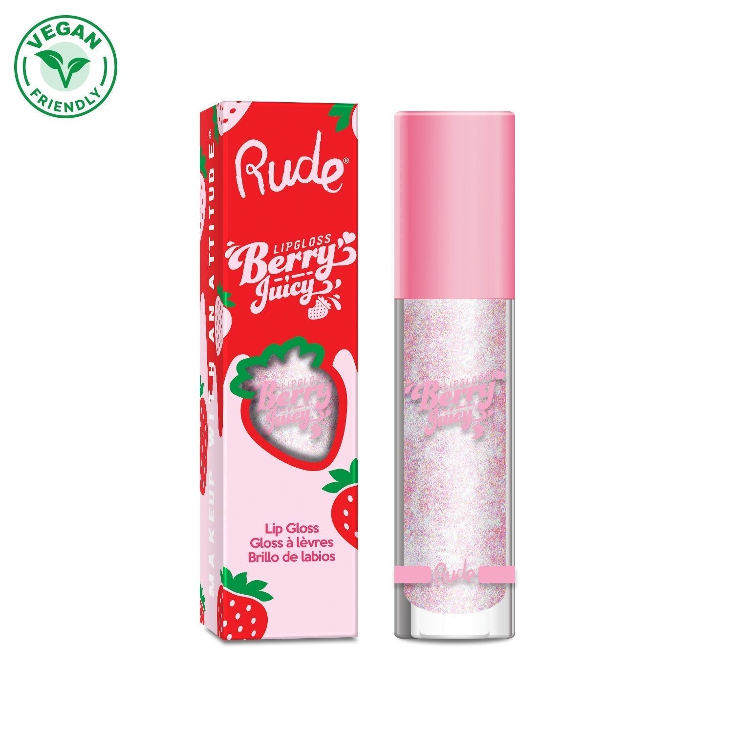 Berry Juicy Lip Gloss Crystalize Lip Gloss by Rude Cosmetics | Fleurcouture