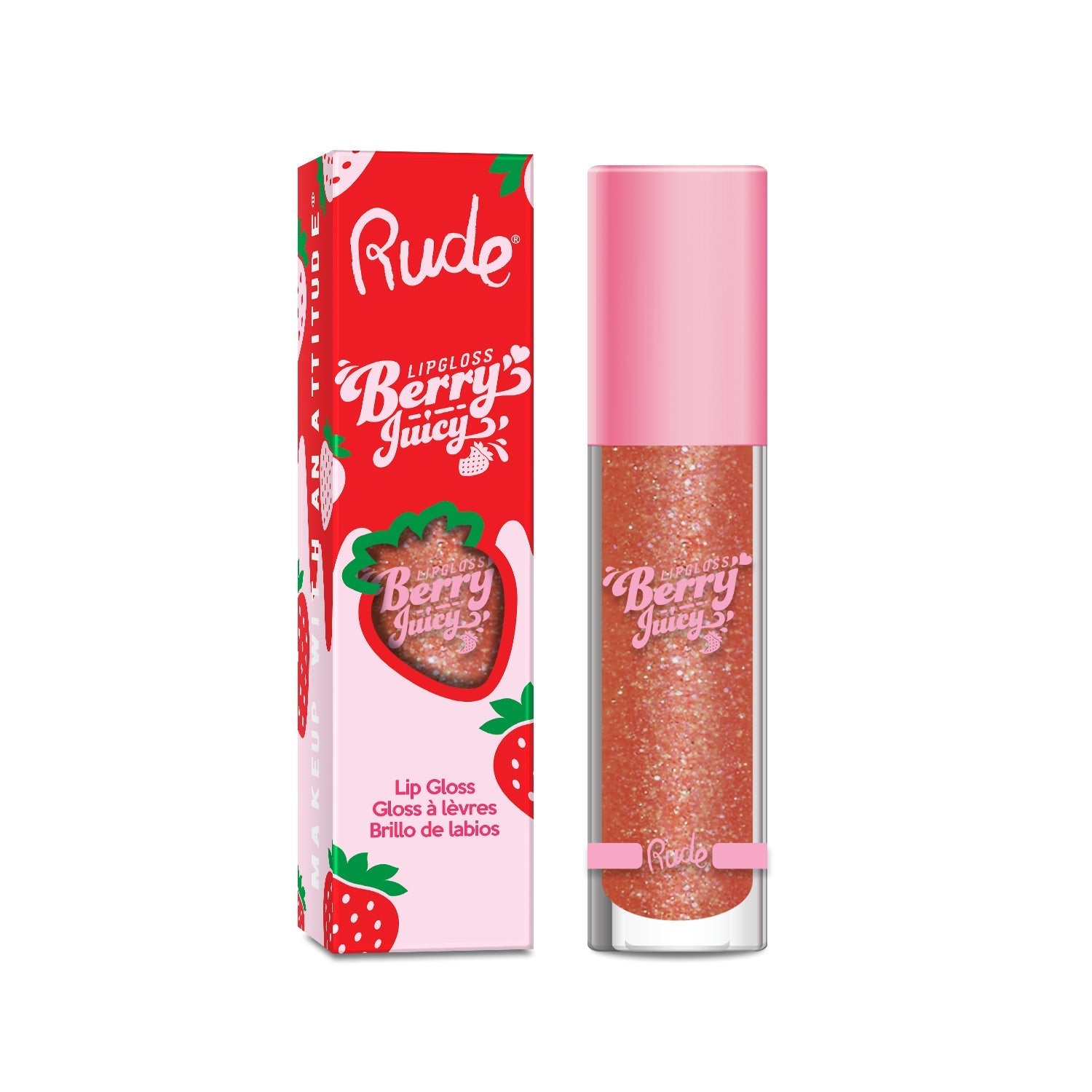 Berry Juicy Lip Gloss Display Set, 64 pcs Wholesale Set by Rude Cosmetics | Fleurcouture