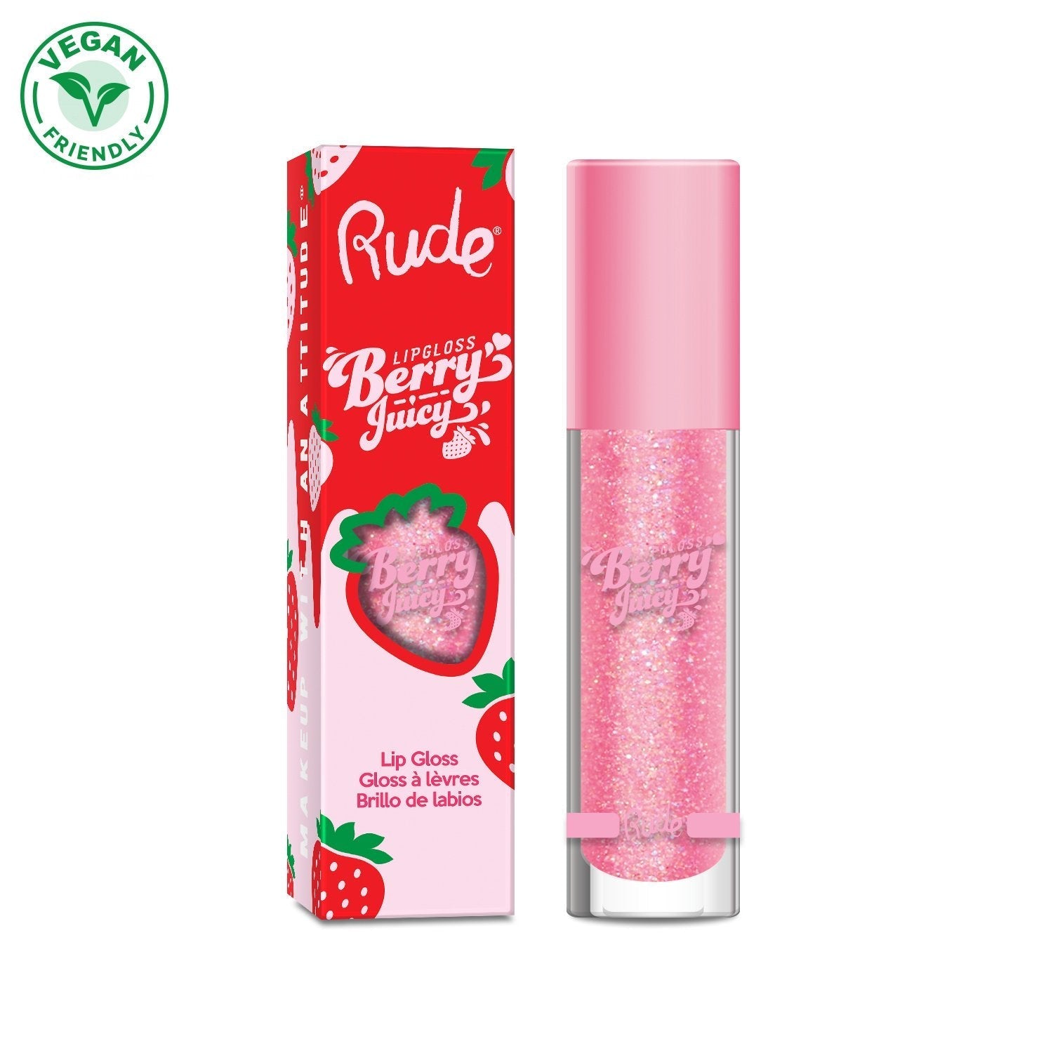 Berry Juicy Lip Gloss Flirty Lip Gloss by Rude Cosmetics | Fleurcouture