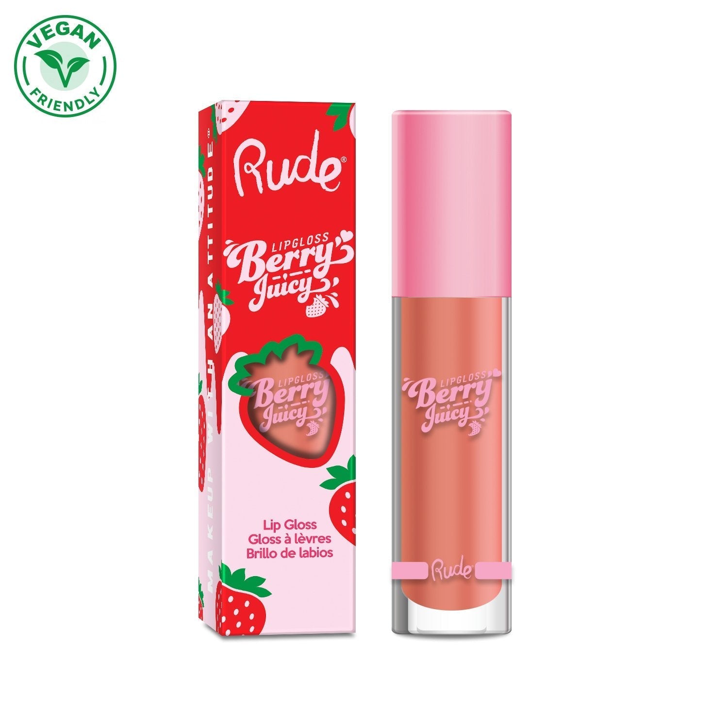 Berry Juicy Lip Gloss Nudist Lip Gloss by Rude Cosmetics | Fleurcouture
