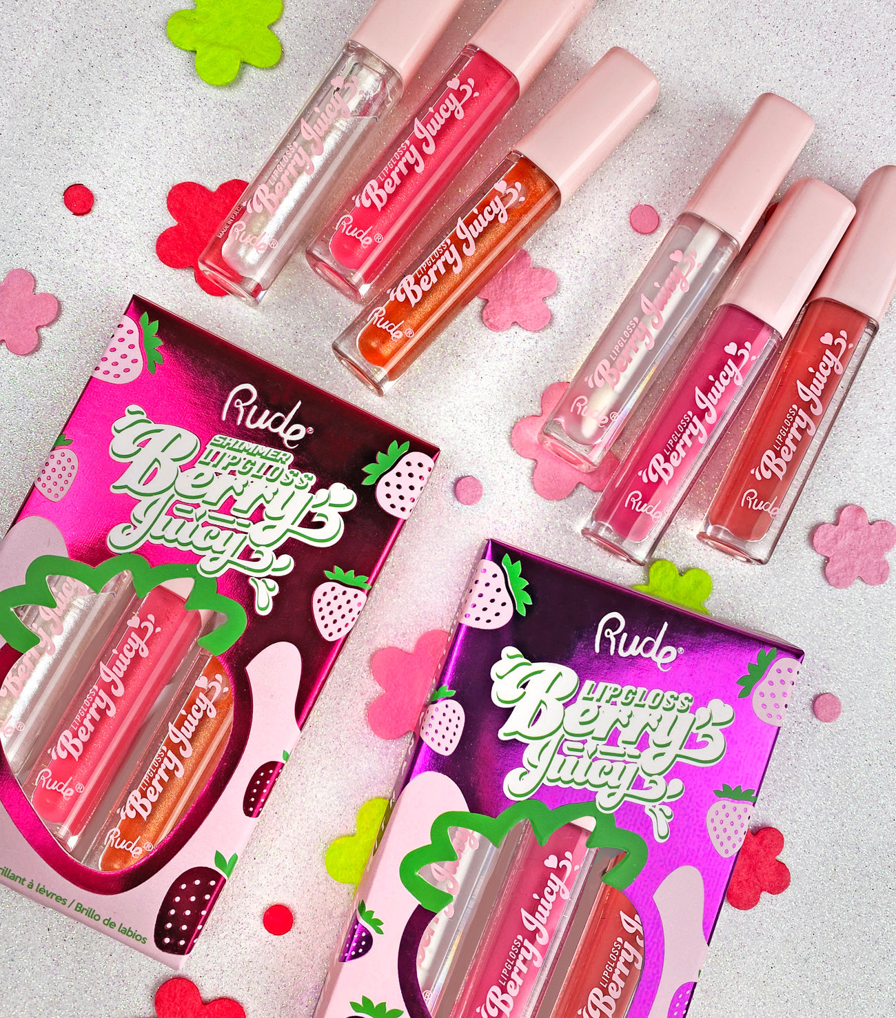 Berry Juicy Lip Gloss Set Lip Gloss by Rude Cosmetics | Fleurcouture