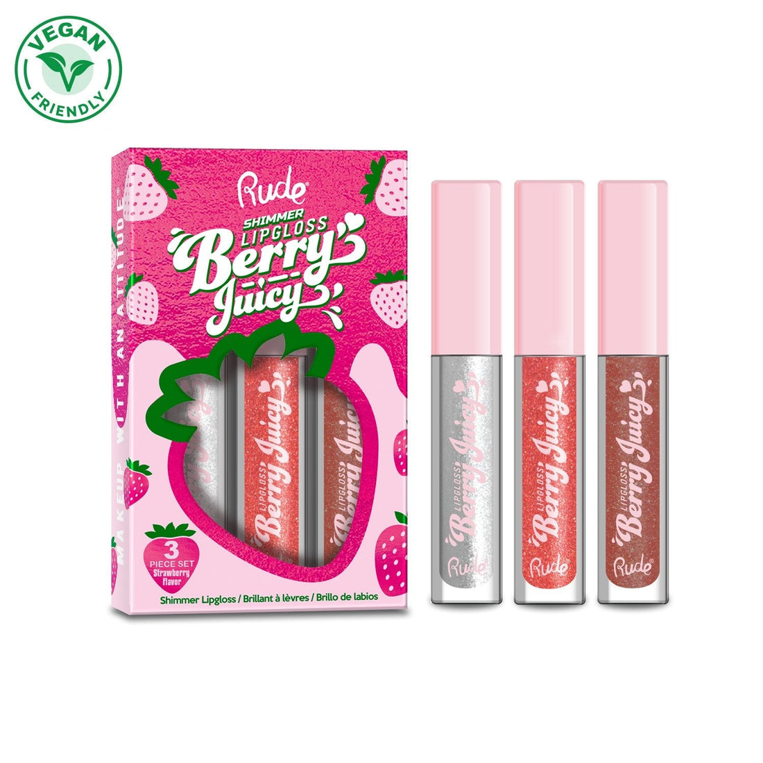 Berry Juicy Lip Gloss Set Shimmer Lip Gloss by Rude Cosmetics | Fleurcouture