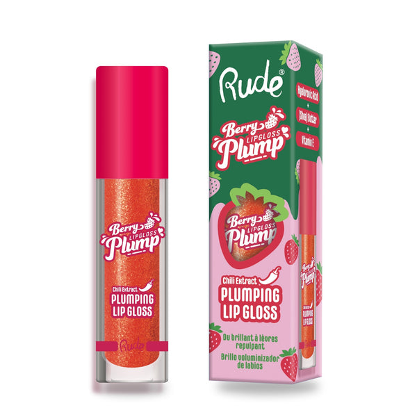 Berry Plump Plumping Lip Gloss Cherry Bomb Lip Gloss by Rude Cosmetics | Fleurcouture