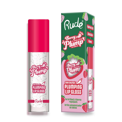 Berry Plump Plumping Lip Gloss Crystal Clear Lip Gloss by Rude Cosmetics | Fleurcouture