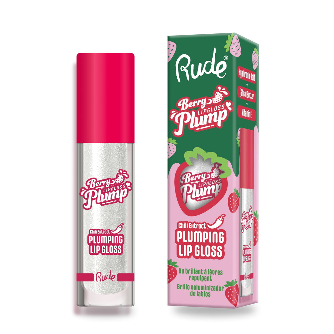 Berry Plump Plumping Lip Gloss Pearl Lip Gloss by Rude Cosmetics | Fleurcouture