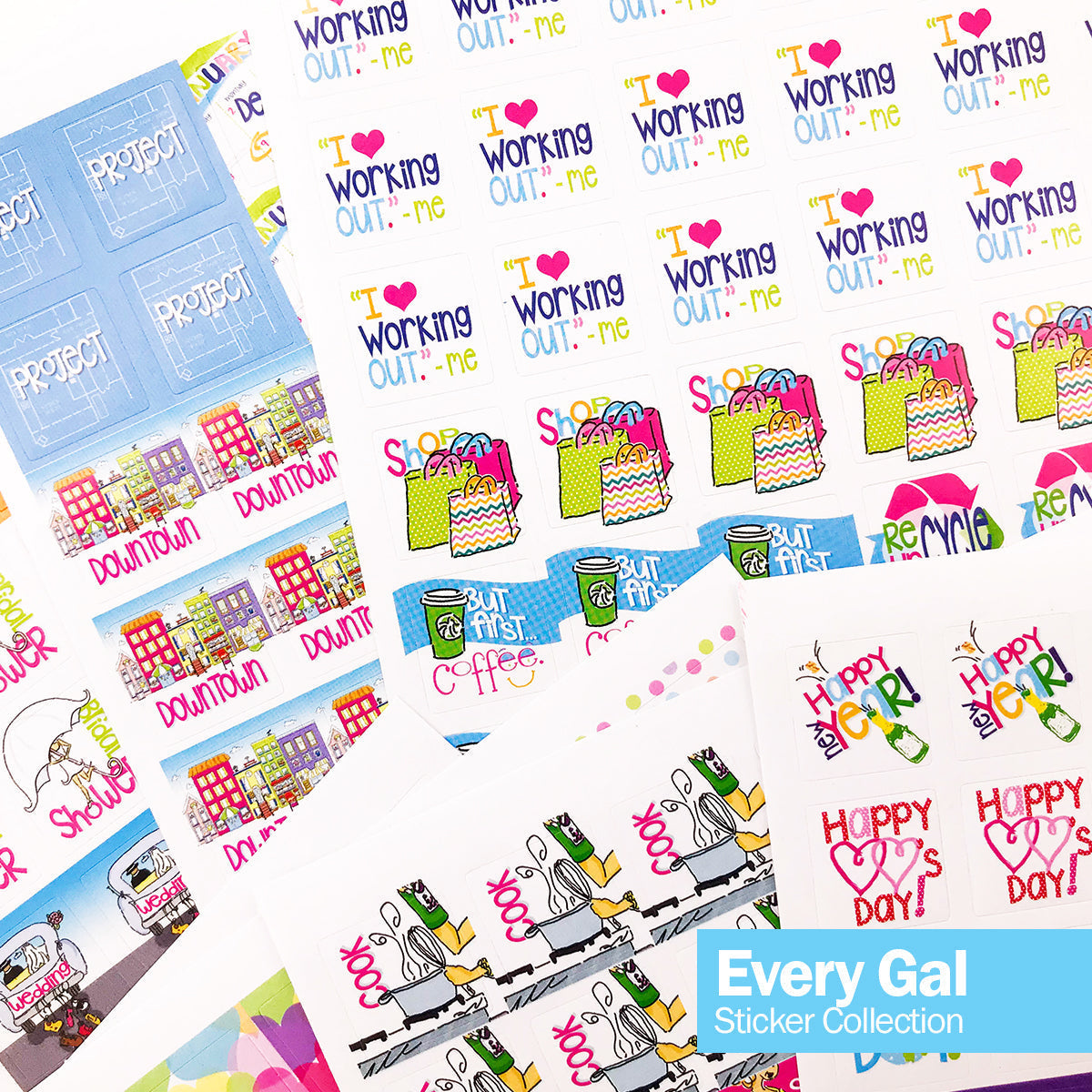 Best Planner Stickers | Family, Work, To-Dos, Events, Goals | 8 Styles Planner Stickers by Denise Albright® | Fleurcouture