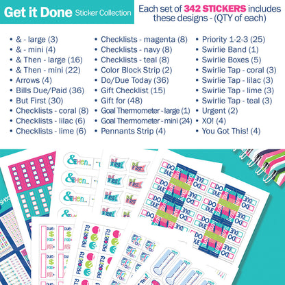 Best Planner Stickers | Family, Work, To-Dos, Events, Goals | 8 Styles Planner Stickers by Denise Albright® | Fleurcouture