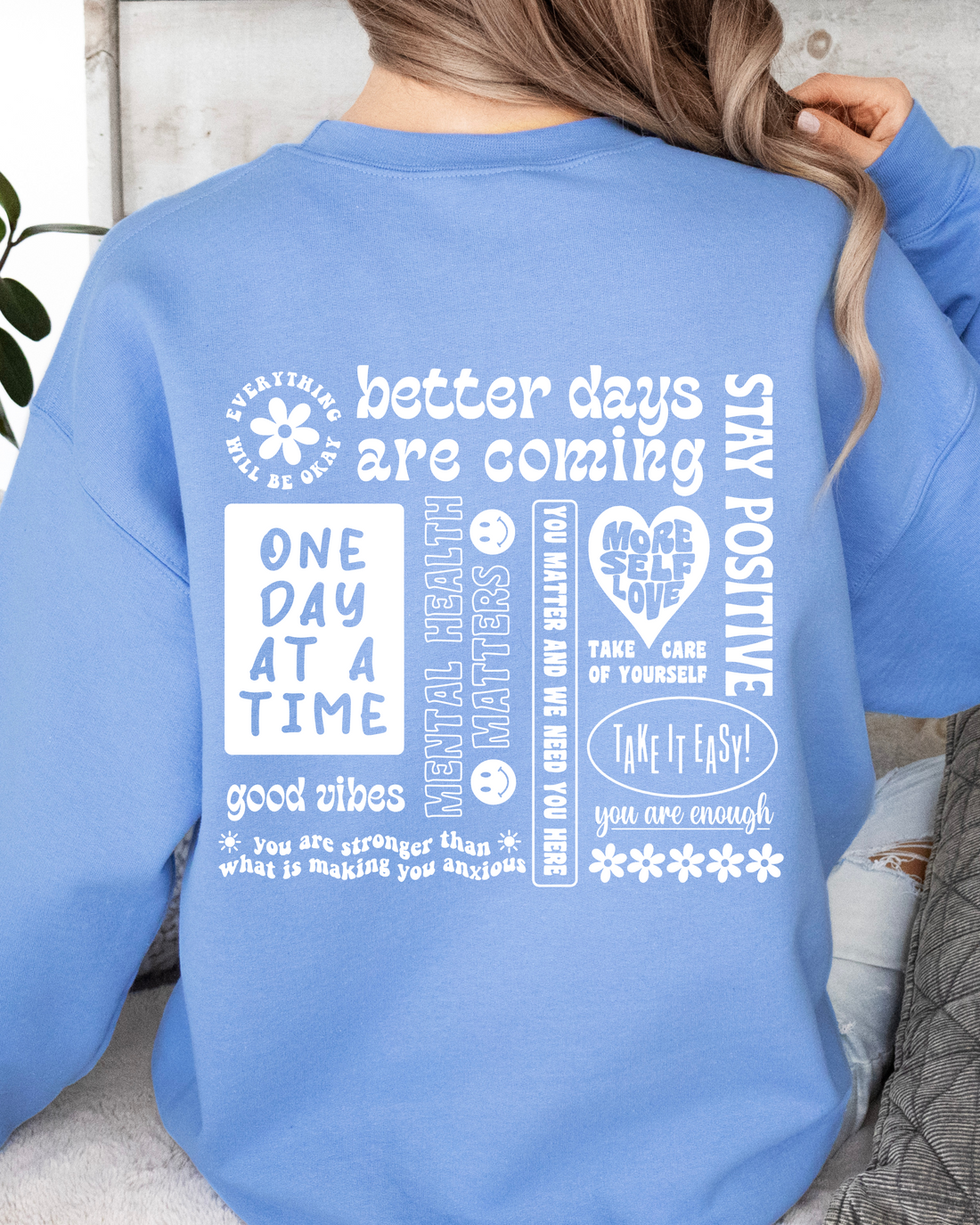 BETTER DAYS POSITIVE VIBES SWEATSHIRT by LL | Fleurcouture