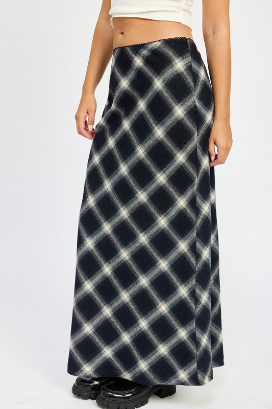 BIAS MAXI SKIRT DK NAVY by Emory Park | Fleurcouture