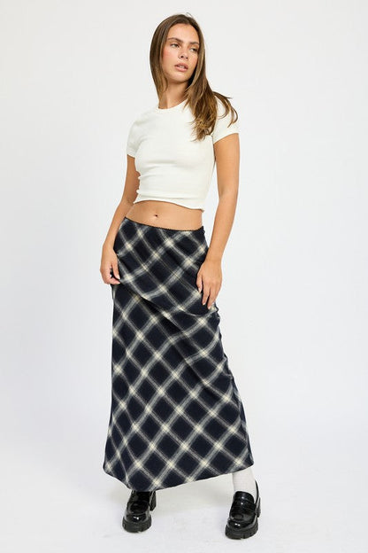 BIAS MAXI SKIRT DK NAVY by Emory Park | Fleurcouture