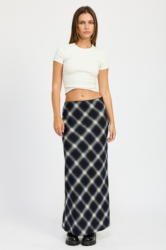 BIAS MAXI SKIRT DK NAVY by Emory Park | Fleurcouture