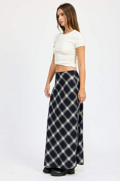 BIAS MAXI SKIRT DK NAVY by Emory Park | Fleurcouture