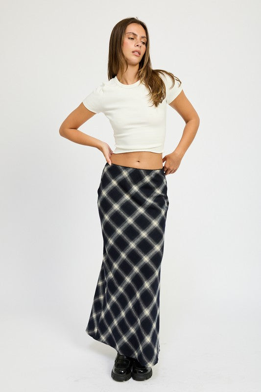 BIAS MAXI SKIRT DK NAVY S by Emory Park | Fleurcouture