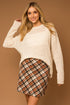 Bias Plaid Frayed Hem Mini Skirt TAUPE-RUST PLAID S by Gilli | Fleurcouture