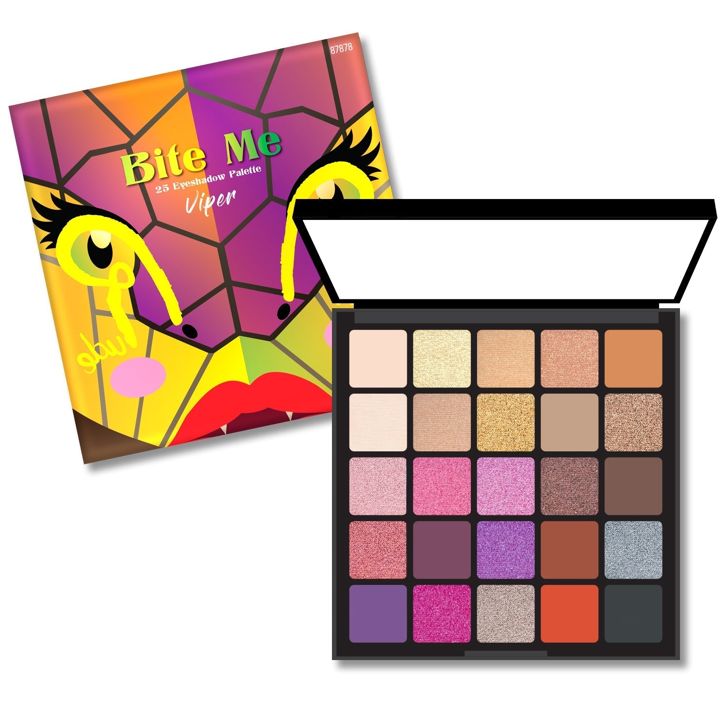 Bite Me 25 Eyeshadow Palette Display Set, 12pcs Wholesale Set by Rude Cosmetics | Fleurcouture