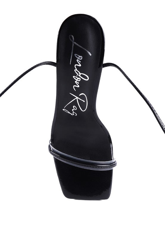 BITEN BERRY SPOOL HEELED LACE UP SANDAL by Rag Company | Fleurcouture