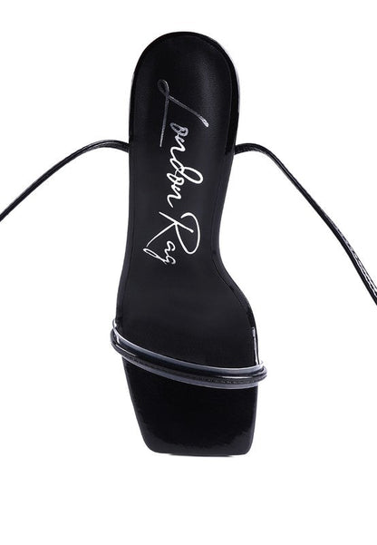 BITEN BERRY SPOOL HEELED LACE UP SANDAL by Rag Company | Fleurcouture