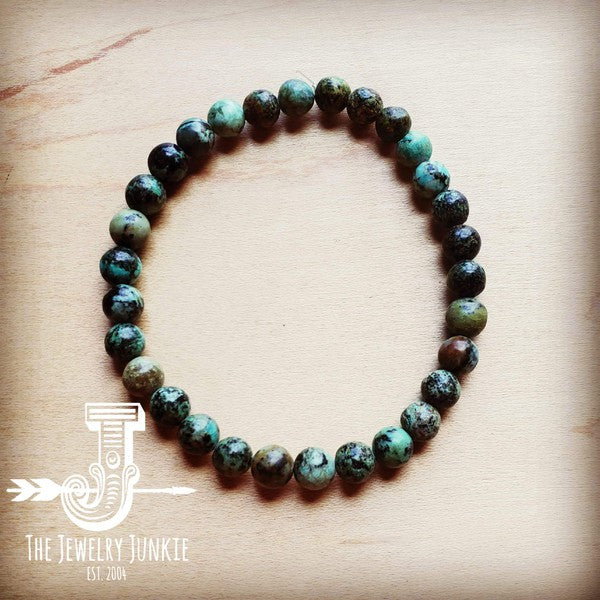 Black African Turquoise Bead Bracelet green 1 by The Jewelry Junkie | Fleurcouture