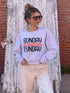 Black and Orange Sunday Funday Crewneck Sweatshirt Ash L by Ocean and 7th | Fleurcouture