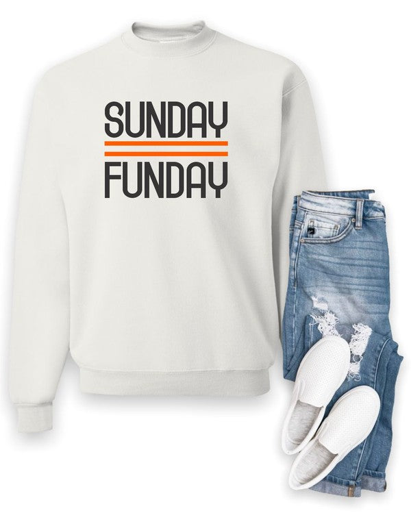 Black and Orange Sunday Funday Crewneck Sweatshirt by Ocean and 7th | Fleurcouture