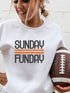 Black and Orange Sunday Funday Crewneck Sweatshirt White L by Ocean and 7th | Fleurcouture