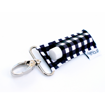 Black and White Check LippyClip® Lip Balm Holder Retail by LippyClip® | Fleurcouture