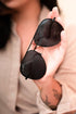 Black Black Unisex Aviator Sunglasses Black + Black os by Julia Rose | Fleurcouture