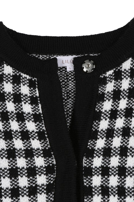 Black check knitted jacket Black check by Lilou | Fleurcouture