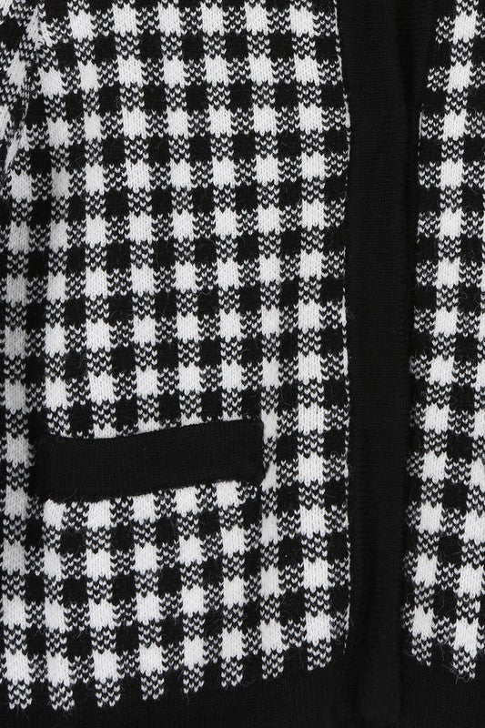 Black check knitted jacket Black check by Lilou | Fleurcouture