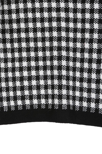 Black check knitted jacket Black check by Lilou | Fleurcouture