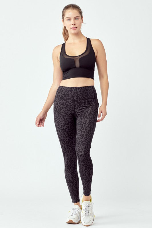 Black Leopard Leggings by OTOS Active | Fleurcouture