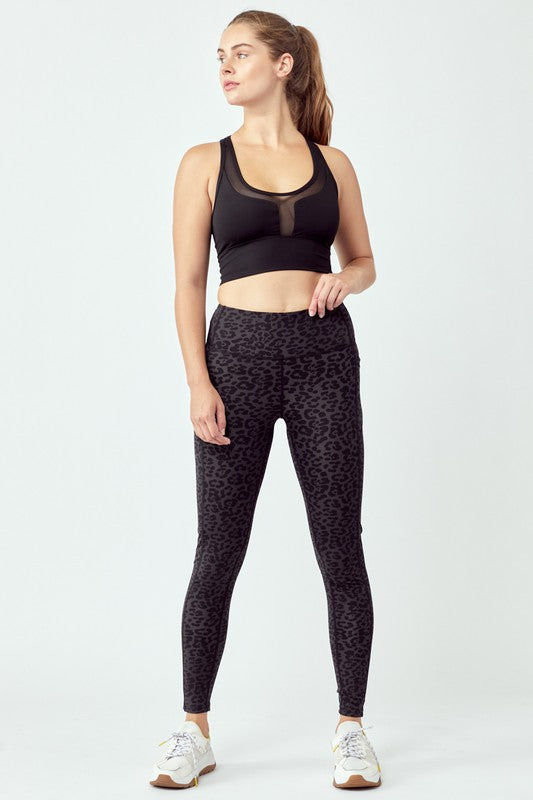 Black Leopard Leggings by OTOS Active | Fleurcouture