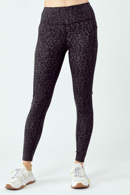 Black Leopard Leggings by OTOS Active | Fleurcouture