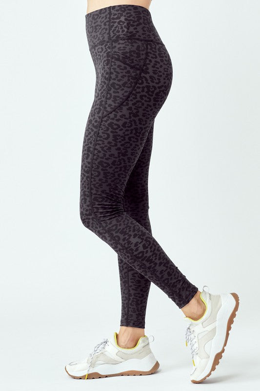 Black Leopard Leggings by OTOS Active | Fleurcouture