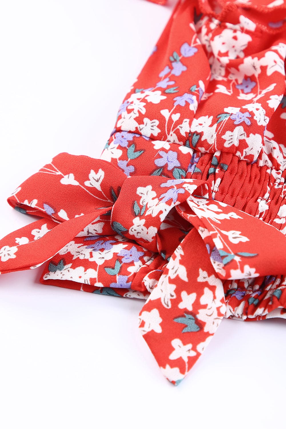 Black Multicolor Floral Ruffled Crop Top and Maxi Skirt Set 100%Polyester Two Piece Sets by Fleurcouture | Fleurcouture